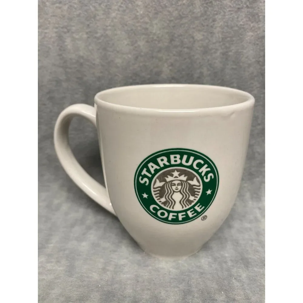 Starbucks Coffee Mug Cup 14 oz. White‎ w/Green Logo Old Classic Mermaid